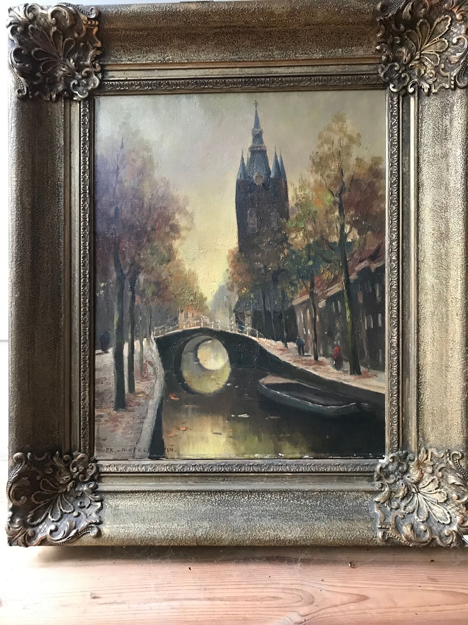 Een van de schilderijen van de heer Lups van de Oude Kerk inDelft.